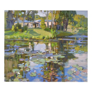 Valery Bayda, The Pond, 2000s, Oil Painting on Canvas For Sale