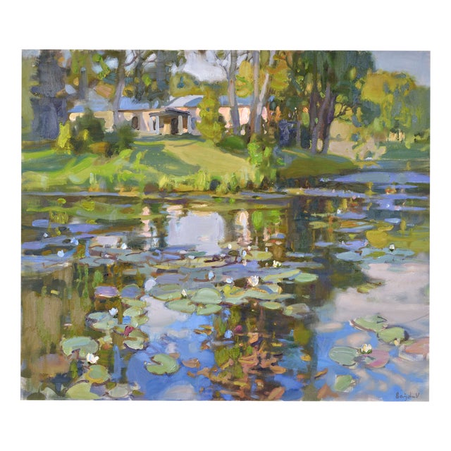 Valery Bayda, The Pond, 2000s, Oil Painting on Canvas For Sale