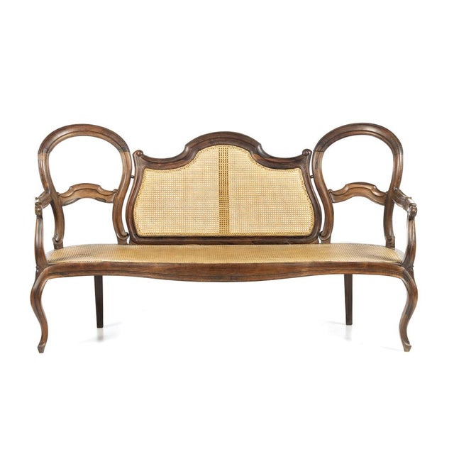 Gold 19th Century Romantic Canape in Noble Wood For Sale - Image 8 of 8
