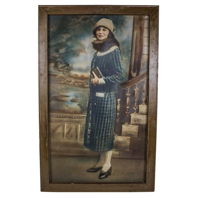 Deco Era Hand Colored "Fashionable Woman" Photograph For Sale