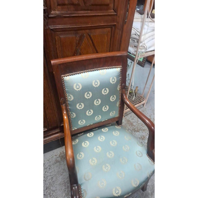 Wood Antique Lounge Chairs in Mahogany, 1890, Set of 2 For Sale - Image 7 of 10