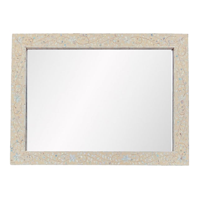 Vintage Mother of Pearl Inlay Mirror For Sale