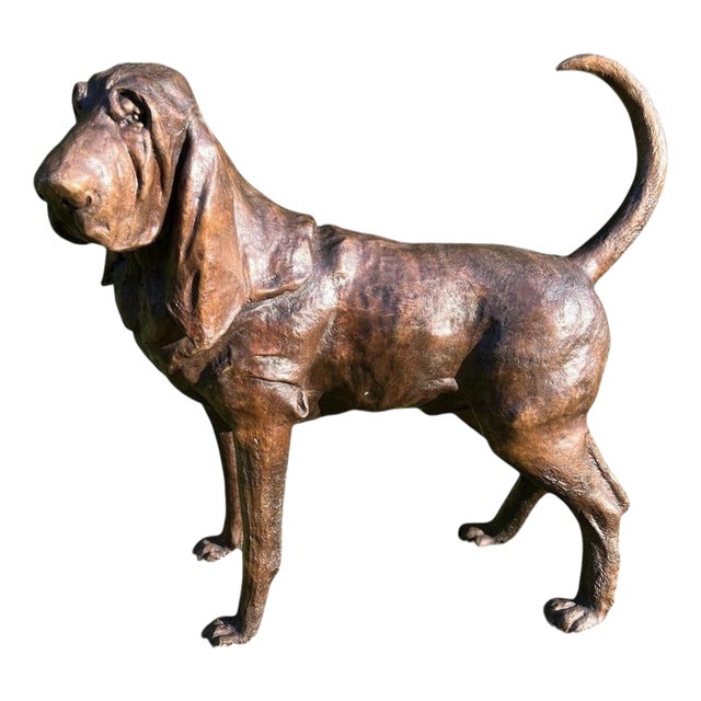 Life-Size Bronze Bloodhound Garden Statue from Christian Maas For Sale
