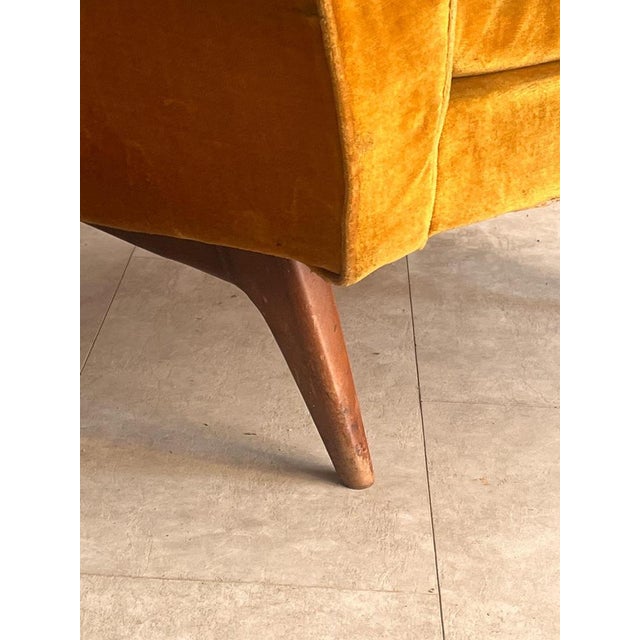 Italian Ochre Velvet Chairs, 1950s, Set of 2 For Sale - Image 6 of 17