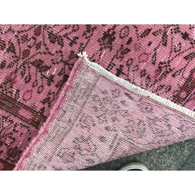 1960s Vintage Turkish Pink Rug - 5′11″ × 9′4″ For Sale - Image 4 of 10