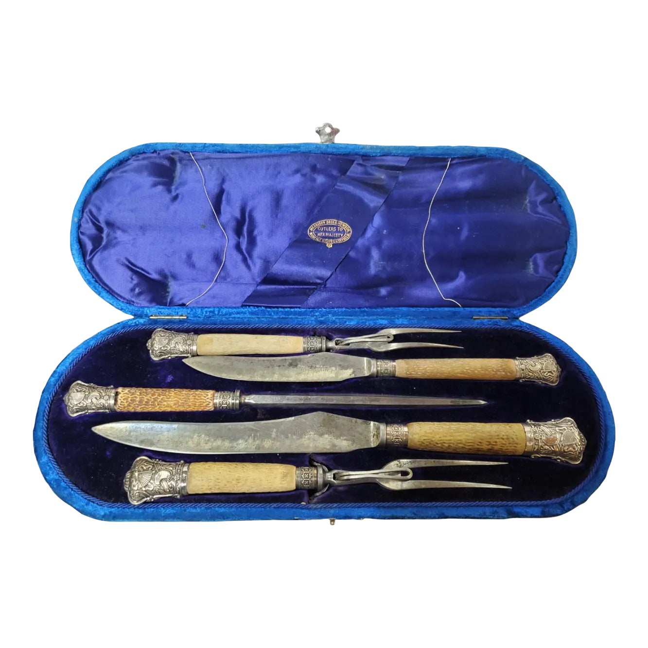 1876年 英国アンティーク シルバープレート製 カトラリー6ペア 木箱入り Harrison Brothers&amp;Howson Set 6 Harrison Bros & Howson Sheffield Mother Pearl Handle