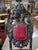 Red Antique Carved Heraldic Throne, Highback Chair For Sale - Image 8 of 13