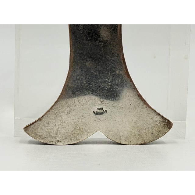 Emilia “Mimi” Castillo Taxco Malachite Silver Plate Fish Hand Mirror, 1970s For Sale - Image 15 of 18