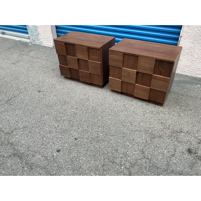 Mid Century Brutalist Style Nightstands - Pair For Sale - Image 4 of 17