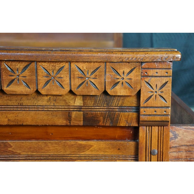 Antique 19th Century Victorian Eastlake Carved Oak Queen Size Bed Frame For Sale - Image 6 of 18
