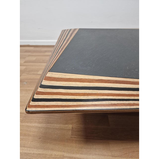 Vintage Coffee Table in Slate and Laminated Wood by Afra and Tobia Scarpa, 1970s For Sale - Image 16 of 17