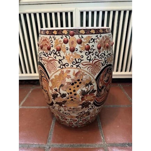 1950s 1950s Mid Century Chinese Hand Painted Porcelain Garden Stool For Sale - Image 5 of 12