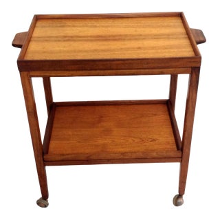 Mid Century Modern Teak Bar Cart For Sale