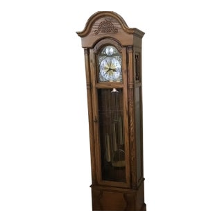 1976 Mid Century Howard Miller Grandfathers Clock, Serial #148609 For Sale