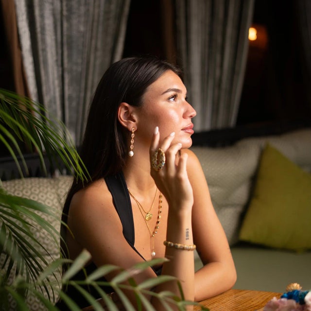 Early 21st Century Radiant Gemstone & Pearl Cascade Earrings, A Pair For Sale - Image 5 of 8