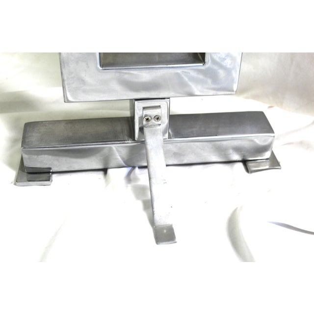 1990s Art Deco Style Andiron in Nickel,Single One For Sale - Image 4 of 9