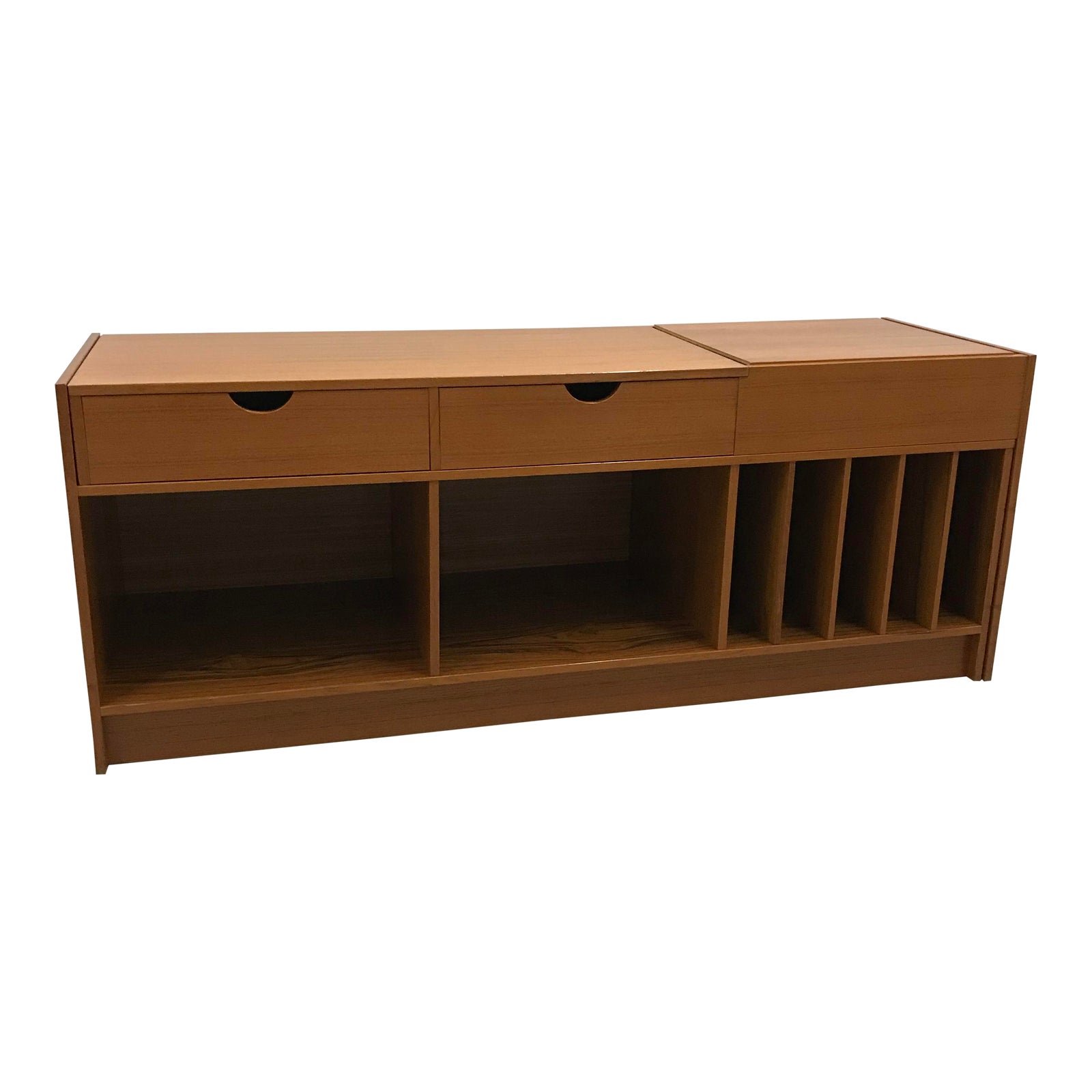 Expanding Swedish Teak Media Cabinet Chairish