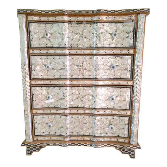 Oriental Mosaic Mother Pearl Chest For Sale