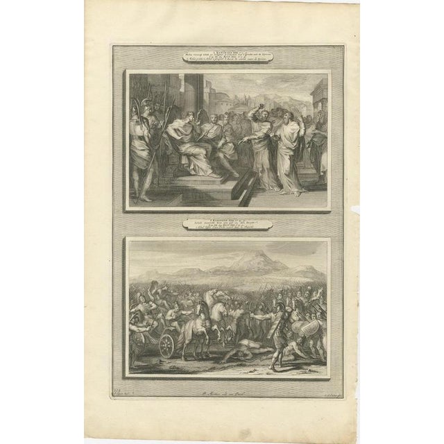 Baroque Pieter Mortier, Micaiah's Prophecy and Death of King Ahab in Battle, Pieter 1700, Engraving For Sale - Image 3 of 12
