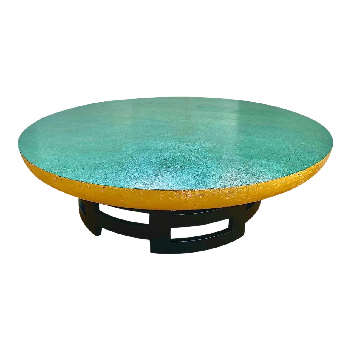 Tony Duquette Kittinger Lotus Coffee Table With Malachite Faux Finish