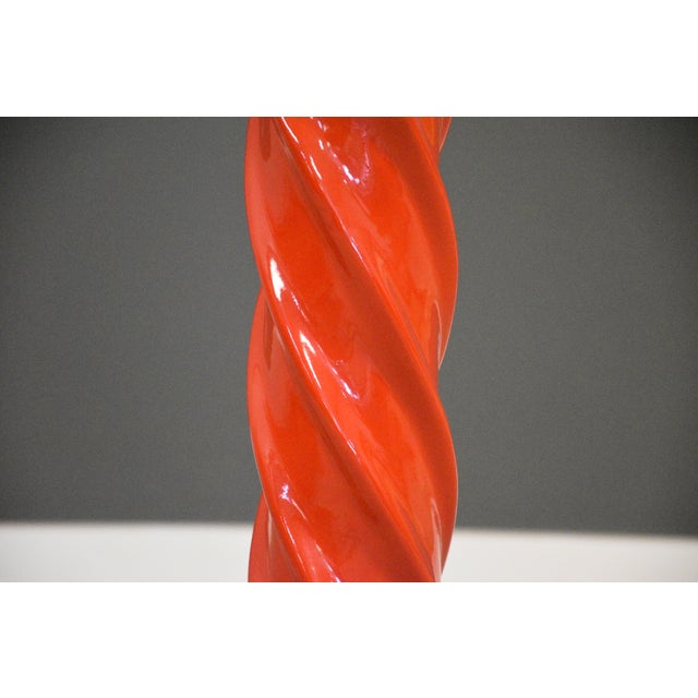 Ceramic 1970s Michael Taylor Style Spiral Floor Lamp For Sale - Image 7 of 11
