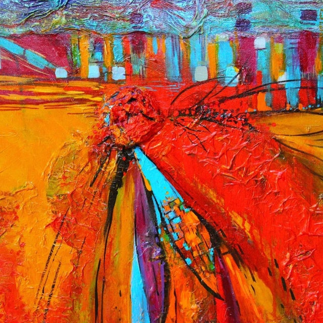 Abstract Expressionism An Abstract Expressionist Textured Painting, "In Flight" For Sale - Image 3 of 4