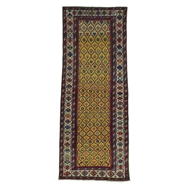 Antique Caucasian Dagestan Vegetable Dye Runner Rug For Sale In New York - Image 6 of 6