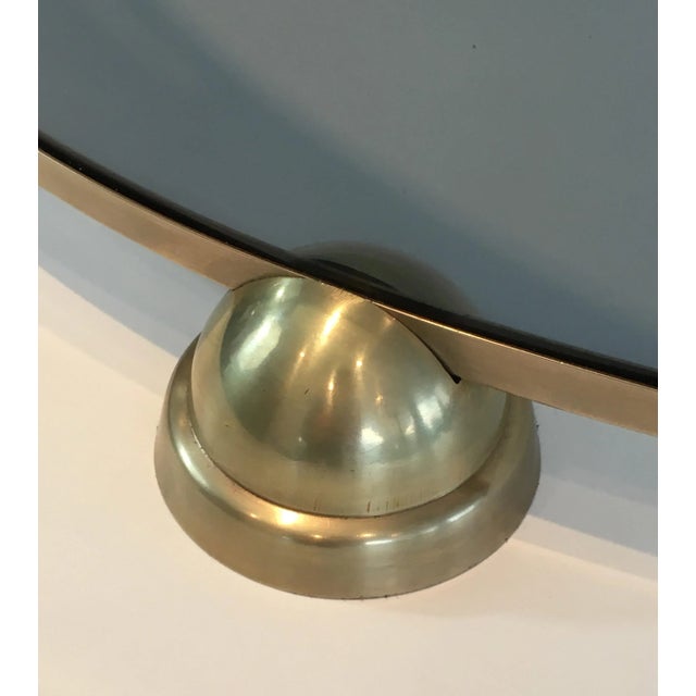 Fontana Arte, Modernist Curved Blue Glass and Brass Fire Place Screen, Italy For Sale - Image 6 of 13