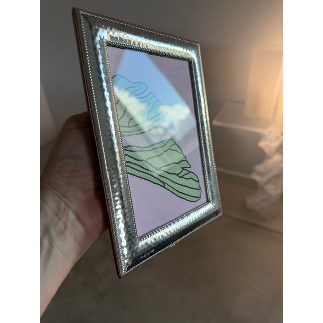 Silver Plated Francesca Moretti Silverstar International Frame + Abstract Painting by Jette Moore For Sale - Image 12 of 12