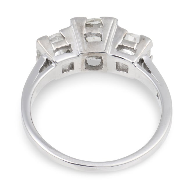 Vintage Gia 2.20 Carat Old European Cut Diamond 18k White Gold Engagement Ring, Size 7.5 For Sale In Los Angeles - Image 6 of 8