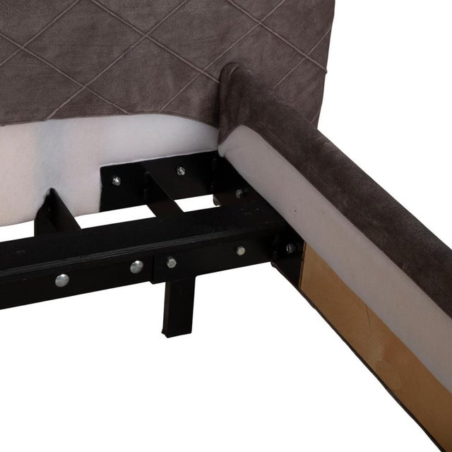 Vintage Grey Fabric Bed For Sale - Image 6 of 12
