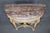 French 19th Century French Louis XVI Style Distressed Demilune Marble Top Console Table For Sale - Image 3 of 15