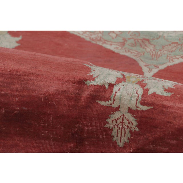 Antique Persian Tabriz Rug in Red With Ivory Florals and Medallion - Rug & Kilim For Sale In New York - Image 6 of 7