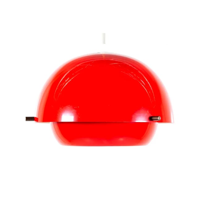 Red Mid-Century Danish Metal Pendant For Sale - Image 8 of 8