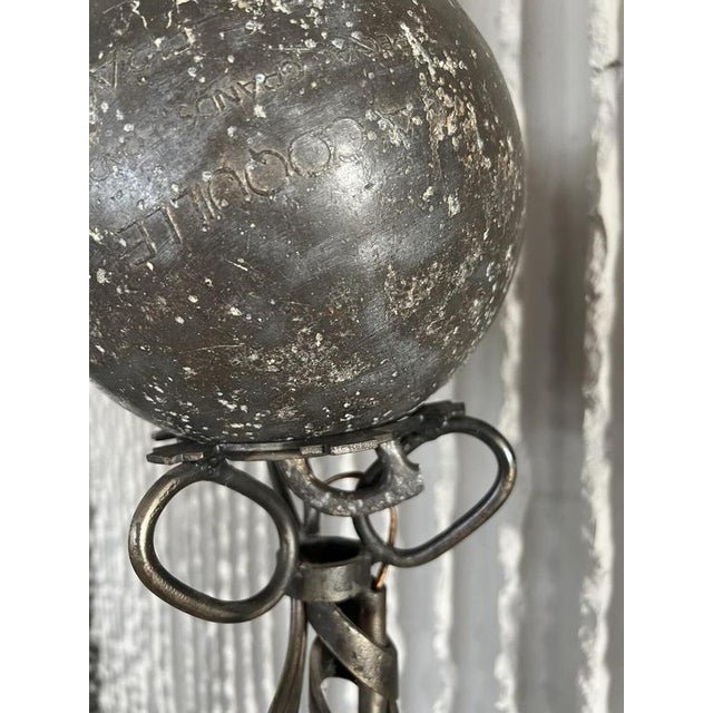 French Arts & Crafts Handmade Sculptural Floor Lamp, 1960s For Sale - Image 6 of 11