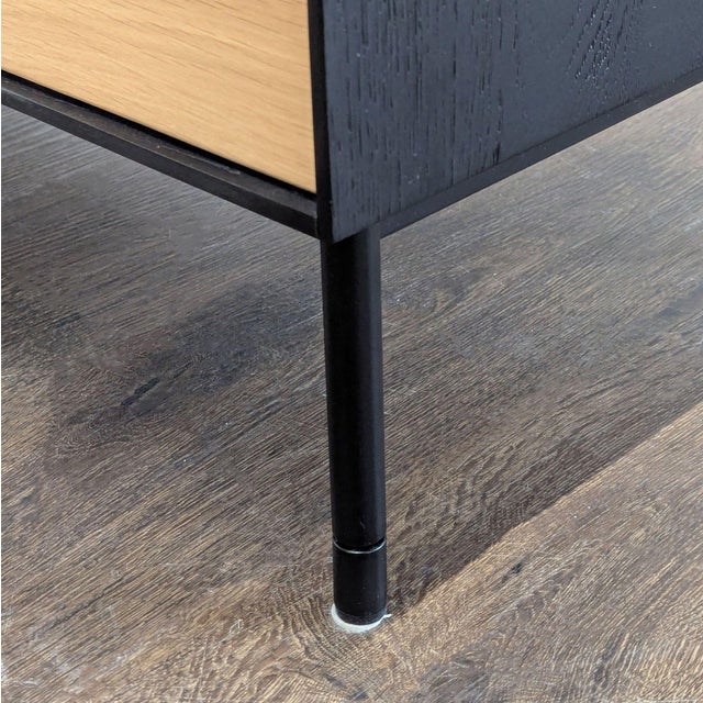Wood Media Console With Metal Legs For Sale - Image 9 of 10