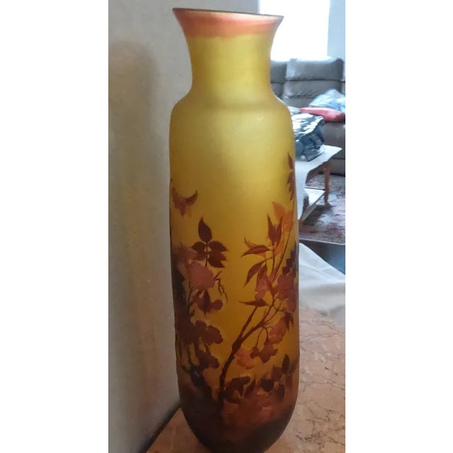 Antique Emile Galle Glass Vase Signed For Sale - Image 10 of 12