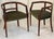 Petite Scale Mid-Century Italian Walnut Horseshoe Rail Back Armchairs - A Pair For Sale - Image 17 of 18