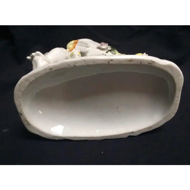 Ceramic Late 19th Century and Antique Sitzendorf Cherub Spill Vase For Sale - Image 7 of 9