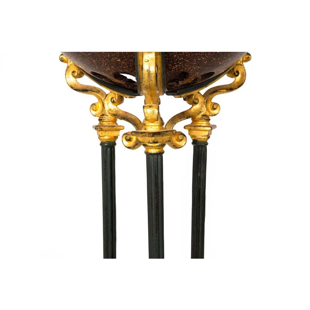 Regency Style Gilt and Faux Porphyry Iron Athenienne Jardinierre Plant Stand For Sale - Image 16 of 18
