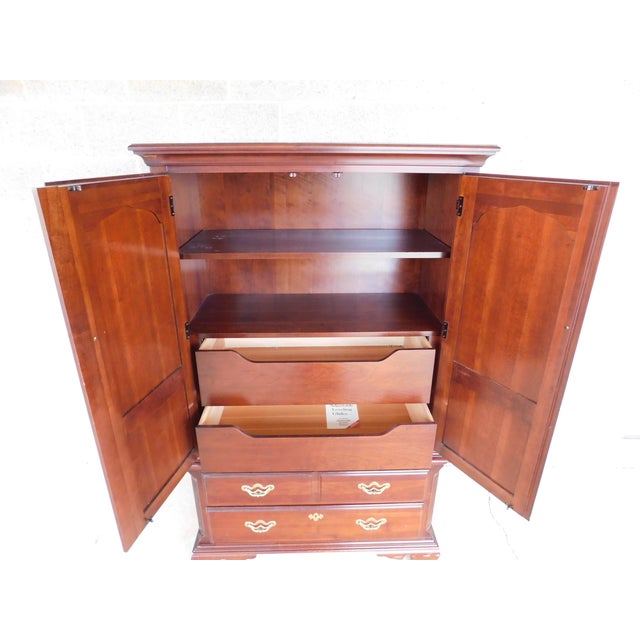 Thomasville Collector's Cherry Collection Armoire Fitted Interior Chest 41w 4 dovetailed drawers, brass hardware Good...