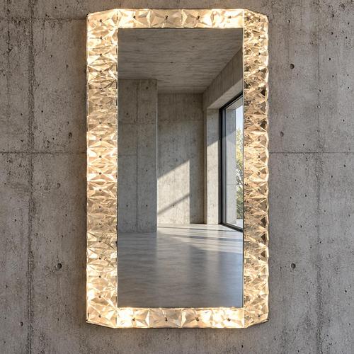Mirror with crystal glass decorated frame / 1960s / back light Height 95 Width 60 Depth 5 cm