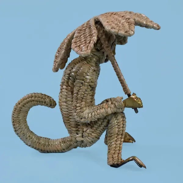 Boho Chic Small Monkey With Leaf by Mario Lopez Torres For Sale - Image 3 of 7