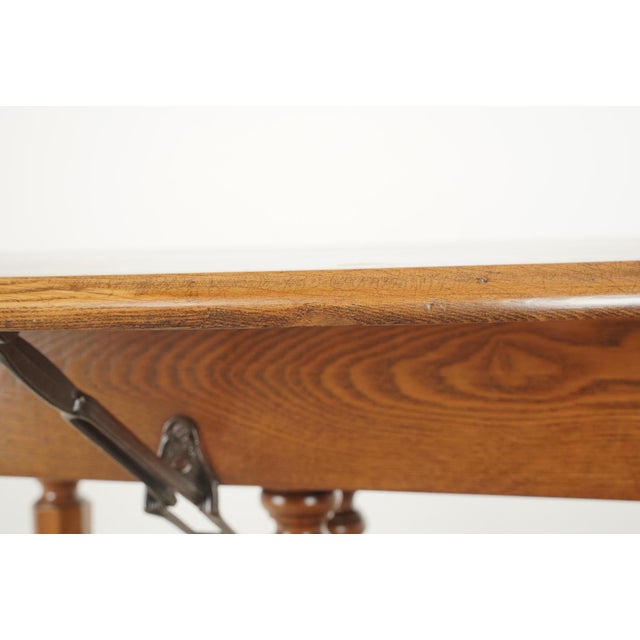 Vintage Traditional Style Expanding Oak Dining Table For Sale - Image 9 of 12