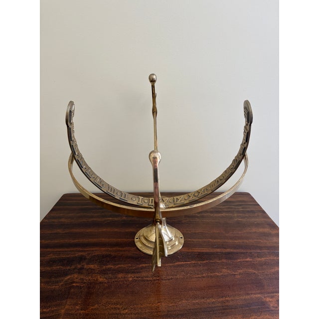 Metal Large Classical Brass Armillary Sphere Garden Sculpture on Stand, English Estate Style For Sale - Image 7 of 7