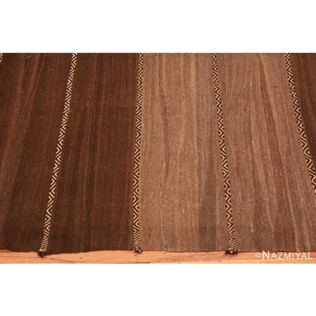 Mid 20th Century Nazmiyal Collection Brown Mid Century Moroccan Kilim Rug For Sale - Image 5 of 8