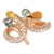 Giovanni Ferraris Pave Diamond Ring Rainbow Sapphires 18k Rose Gold Estate size 6.5 For Sale