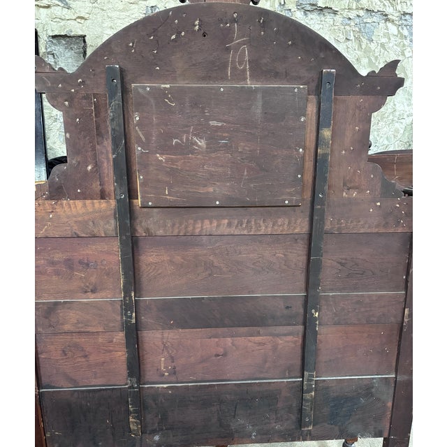Antique Full Size Monumental Victorian Renaissance Revival Walnut Burl Wood Bed For Sale - Image 9 of 9
