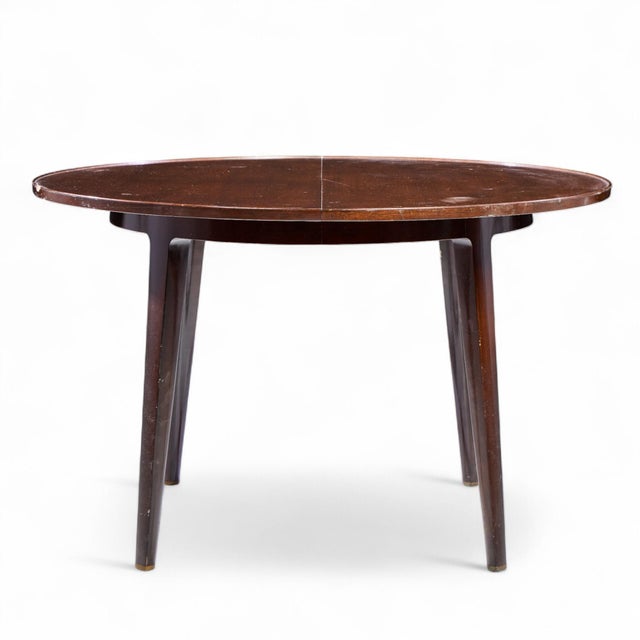 Wood Edward Wormley for Dunbar Mid Century Expanding Dining Table With 2 Leaves For Sale - Image 7 of 14