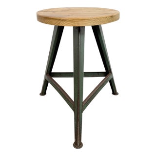 Industrial Green Workshop Stool, 1960s For Sale